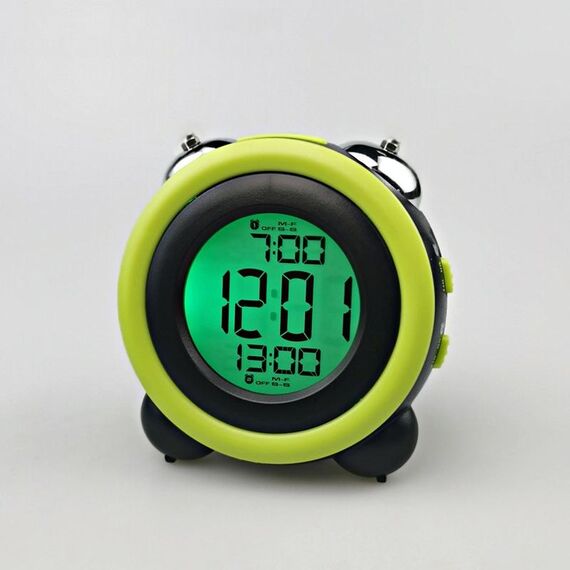 0705 Big Volume Semplice sveglia tridimensionale tridimensionale MUTE Luminoso Orologio elettronico (verde conchiglia verde)