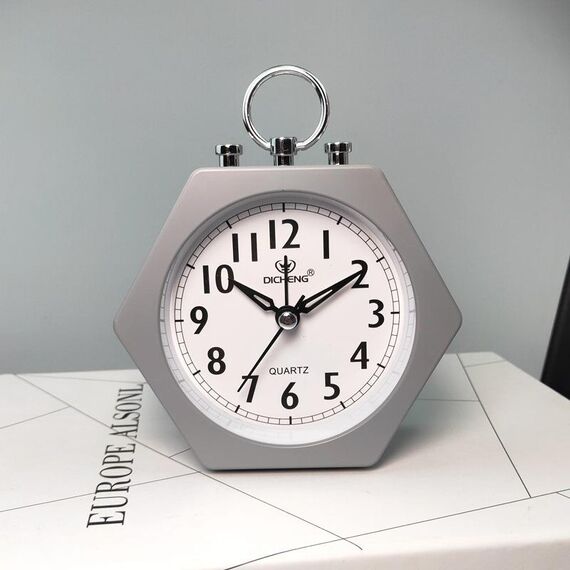 2 PZ OS005 Studenti Sveglia MUTE Alla sveglia Bambini Camera da letto Letto Night Light Svella orologio (grigio)