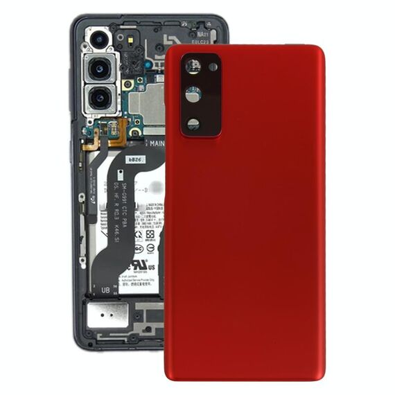 Cover posteriore batteria per Samsung Galaxy S20 FE con copriobiettivo fotocamera (rosso)