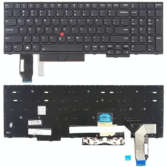 Tastiera della versione statunitense per Lenovo ThinkPad E580 E585 E590 E595 T590 P53S L580 L590 P52 P72 P53 P73 (nero)