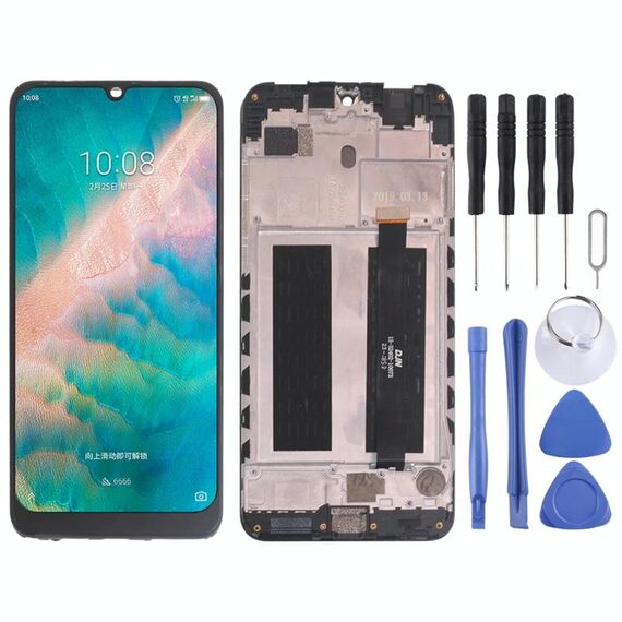 Schermo LCD OEM per ZTE Blade V10 Digitizer Assemblaggio completo con cornice (nero)