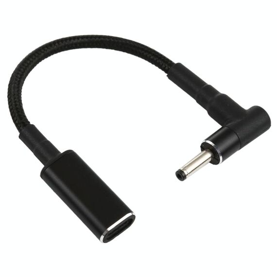 PD 100W 18.5-20V 3.0 x 1,0 mm a gomito a gomito a USB-C / tipo-C Adattatore in nylon Cavo treccia
