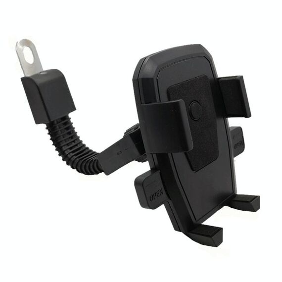 Motociclo elettrico Auto retrovisore specchietto retrovisore rotabile Blocco automatico che guida la staffa del telefono cellulare (nero)