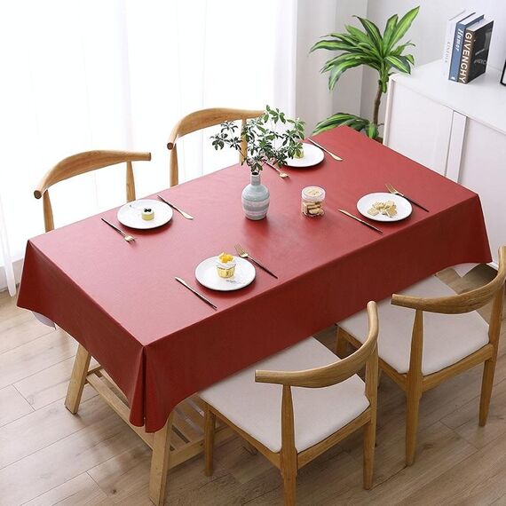 Tovaglia impermeabile impermeabile in PVC in PVC in PVC 140x140cm (vino rosso)