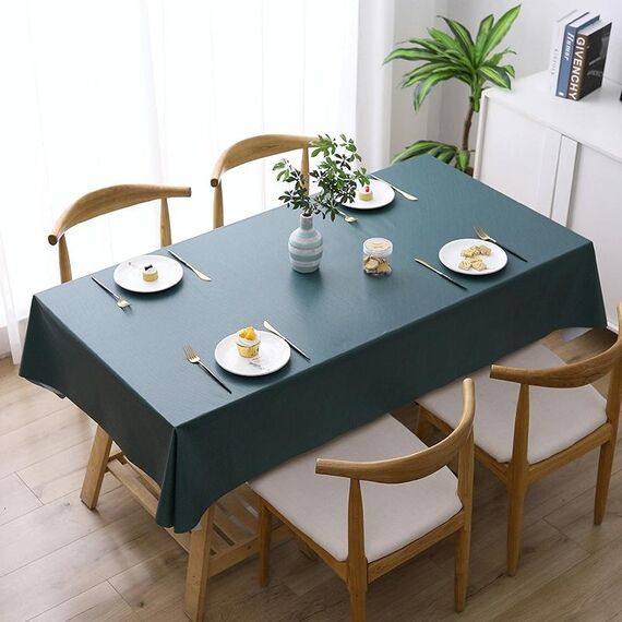 140x140cm Colore solido PVC impermeabile a prova di olio impermeabile e bovatta a prova di olio (verde scuro)