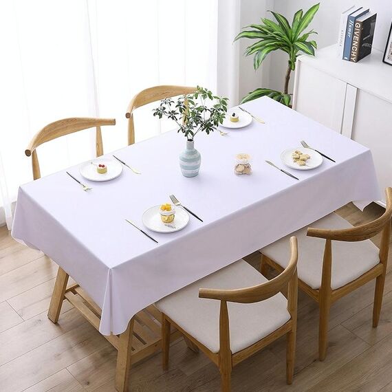 Tovaglia impermeabile impermeabile in PVC in PVC 140x180cm a prova di olio a prova di olio (bianco puro)
