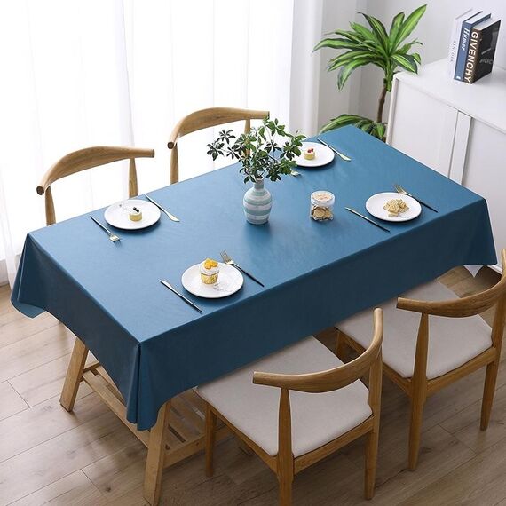 140x220cm Colore solido PVC impermeabile a prova di olio impermeabile e bovatta a prova di olio (Pure Blue)