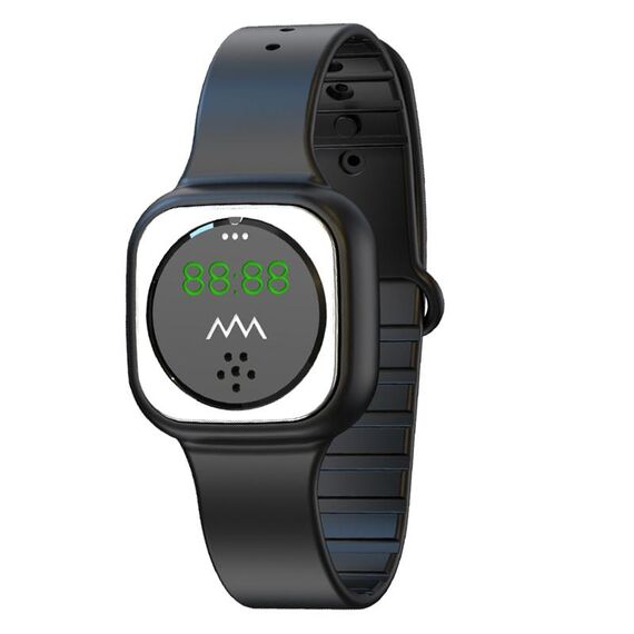 Braccialetto repellente per zanzare gel di silice all'aperto f9 con orologio (nero)