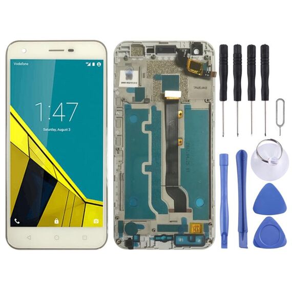Schermo LCD OEM per Vodafone Smart Ultra 6 VF-995N VF995N digitalizzatore assemblaggio completo con cornice (bianco)