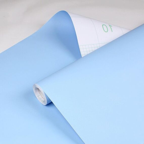Carta da parati autoadesiva in tinta unita 0,6x3 m PVC addensato con colla Adesivi per asilo per bambini in tinta unita (azzurro Y814)