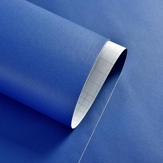 Carta da parati autoadesiva in tinta unita 0,6x3 m PVC addensato con colla Adesivi per asilo per bambini in tinta unita (Indigo Y811)