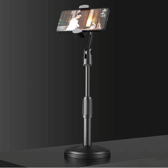 4 PCS Desktop Stand Phone Mobile Tablet Live Broadcast Stand Telescopic Disc Stand, Colore: nero