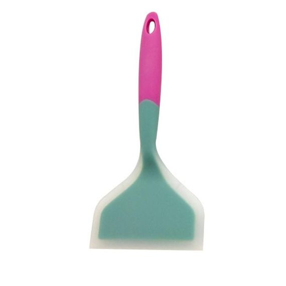 2 PCS Silicone antiaderente spatola spatola larga bistecca pizza spatola strumento cucina (blu + rosa)