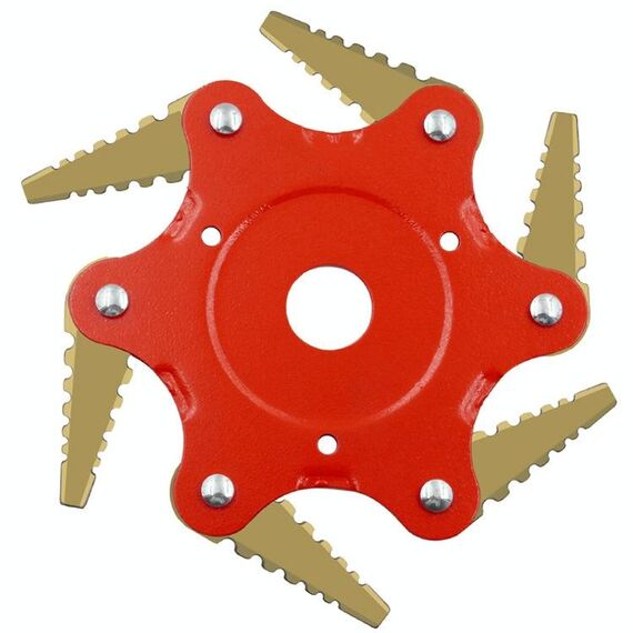 2 PCS Falciatrice dentata Blade a sei foglia Cyclone Blade Agricultural Weeder Parts (Golden Blade insaccato rosso)