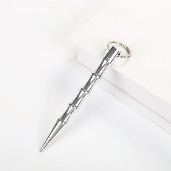 10 PCS Outdoor Anti-Wolf Forniture Attrezzature Attrezzature Stick con portachiavi (argento)