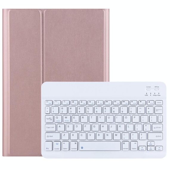 Dy-E10 2 in 1 tastiera Bluetooth rimovibile + custodia protettiva in pelle con supporto per Lenovo Tab E10 (oro rosa)