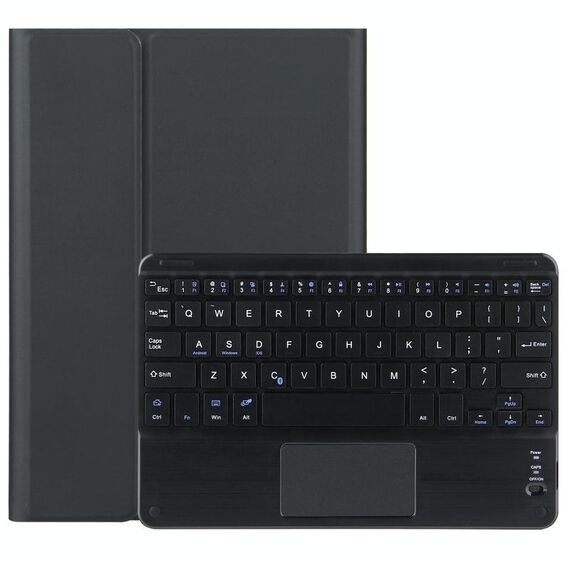 Dy-M10rel-C 2 in 1 tastiera Bluetooth rimovibile + custodia protettiva in pelle con touchpad e supporto per Lenovo Tab M10 FHD REL (nero)