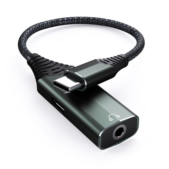 A partire da206 USB-C / Type-C Maschio a PD 60W USB-C / Type-C Carica + 3.5mm AD AUDIO AUDIO ADAPPER ADAPPER (verde)