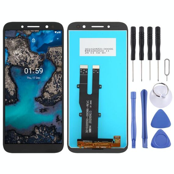 Assemblaggio completo schermo LCD e digitalizzatore per Nokia C1 Plus TA-1312 (nero)