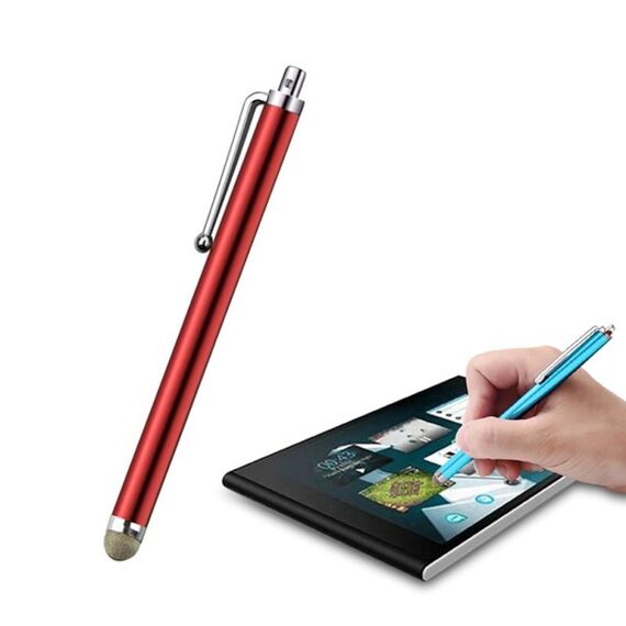 AT-19 Penna in fibra d'argento Penna Stilo Penna Capacitivo Penna Telefono Mobile Tablet Universal Touch Pen (Rosso)