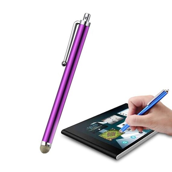 AT-19 Penna in fibra d'argento Penna Stilo Penna Capacitivo Penna Telefono Mobile Tablet Universale Touch Pen (viola)