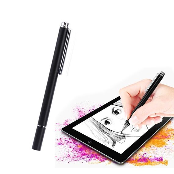 Penna capacitiva della penna capacitiva del touch screen del telefono cellulare AT-21 (nero)