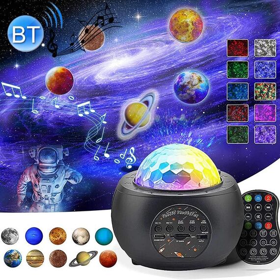 DQ-M3 LED Rotante Starry Sky Sky Light Bluetooth Planet Music Planets Ocean Proiettore Supporto TF Scheda TF, Stile: Ricaricabile (nero)