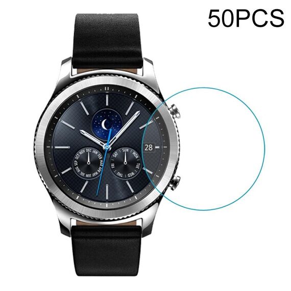 Pellicola in vetro temperato universale diametrale da 50 pezzi da 30 mm per Galaxy, LG, Sony, Huawei, Garmin