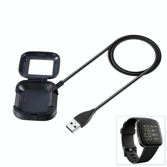 Per cavo di ricarica USB Fitbit Versa 2 Smart Watch, lunghezza: 90 cm