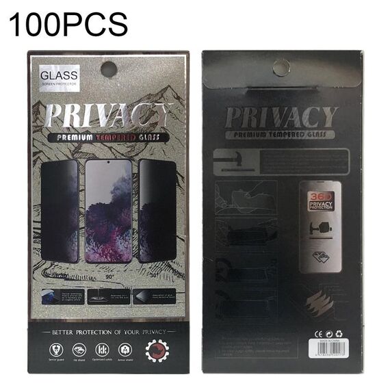 100 PCS Telefono Anti-Peeping Vetro Temperato Pellicola Protettiva Pellicola Casella di carta Imballaggio, Dimensioni: 178x90x5mm