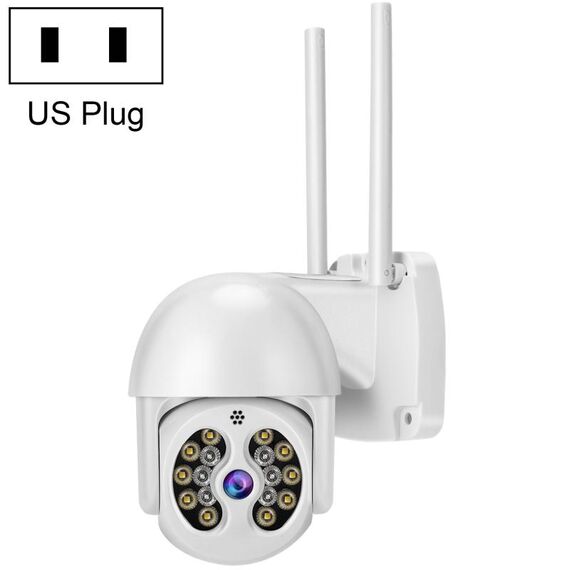 Tuya QX56 3,0 milioni di pixel IP66 Telecamera IP wireless impermeabile da 3,0 milioni di pixel, supporto Amazon Alexa & Google Home & Motion Detection & By-Way Audio & Full Colour Night Vision & TF Card, Plug USA