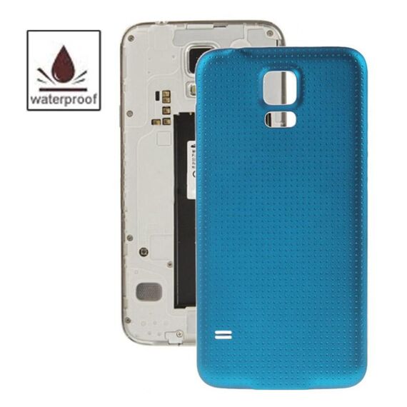 Per Galaxy S5 / G900 Coperchio dello sportello dell'alloggiamento della batteria in materiale plastico originale con funzione impermeabile (blu)