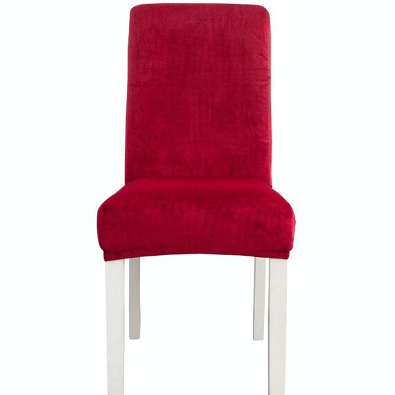 Fodera per sedia semi-interna in velluto ispessimento semplice, morbido, ad alta elasticità, per hotel (rosso vino)