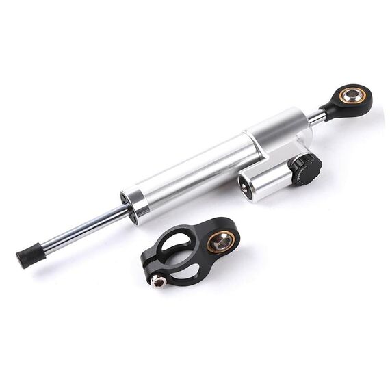 Manubrio moto universale Ammortizzatore di direzione Ammortizzatore Stabilizzatore di sterzo Accessori per ammortizzatori (Argento)