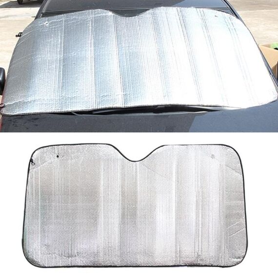 Argento foglio di alluminio parasole parasole per auto parabrezza copertura blocco finestra anteriore parasole protezione UV, dimensioni: 130 x 60 cm