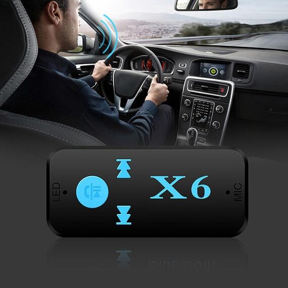 HQX6 Adattatore per ricevitore per lettore musicale audio Bluetooth V4.1 per auto, supporto per vivavoce wireless, scheda TF e ricarica USB