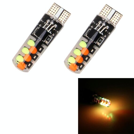 2 PZ W5W 194 T10 Multi colori COB 12 SMD RGB LED Lampadine con telecomando Luci laterali a cuneo Lampada targa, DC 12V