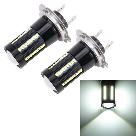 2 PCS H7 DC9-16V / 8.2W / 6000K / 655LM Fendinebbia per auto 66LEDs SMD-2016 Lampade
