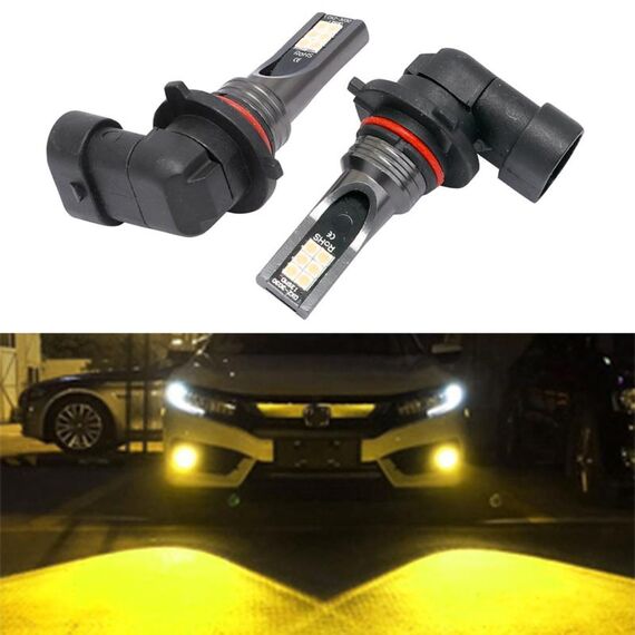 2 PCS 9005 DC12V-24V / 12W / 3000K / 800LM 12LEDS SMD-3030 Auto LED fendinebbia (luce gialla)