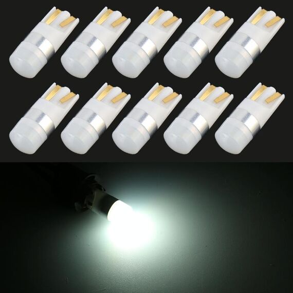 10 PCS T10 / W5W / 168/194 DC12V / 0.6W 1LEDs SMD-3030 Luce di ingombro per auto (luce bianca)