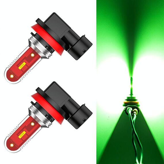 2 PCS H8 / H11 DC9-24V 7W 1200LM IP65 Fendinebbia a LED per auto (luce verde)