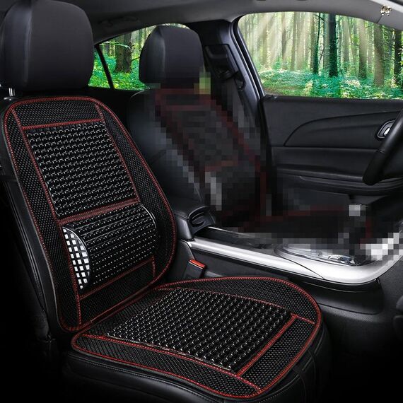 Coprisedili per auto Estate Cool Imitazione Perline di legno Ventilazione Cuscino del sedile traspirante (Nero)