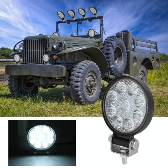 D0035 6.3W 10-30V DC 6000K 3 pollici 9 LED Circle Offroad Truck Car Driving Light Spotlight Work Light Fendinebbia