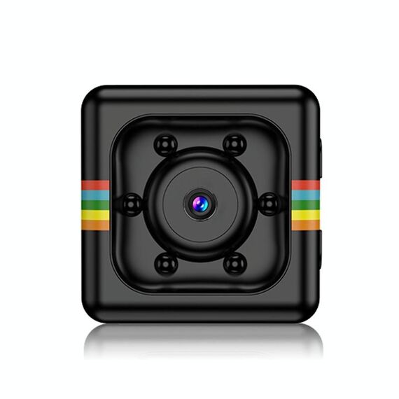SQ11 Mini DV HD 1080P 2MP Videocamera per registratore sportivo con supporto, rilevamento monitor di supporto, visione notturna IR e scheda TF (nero)