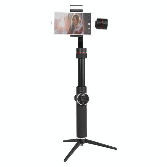Stabilizzatore cardanico senza spazzole in alluminio palmare a 3 assi AFI V5 con attacco per treppiede e luce di riempimento per smartphone entro 6 pollici, supporto Face Tracking (nero)