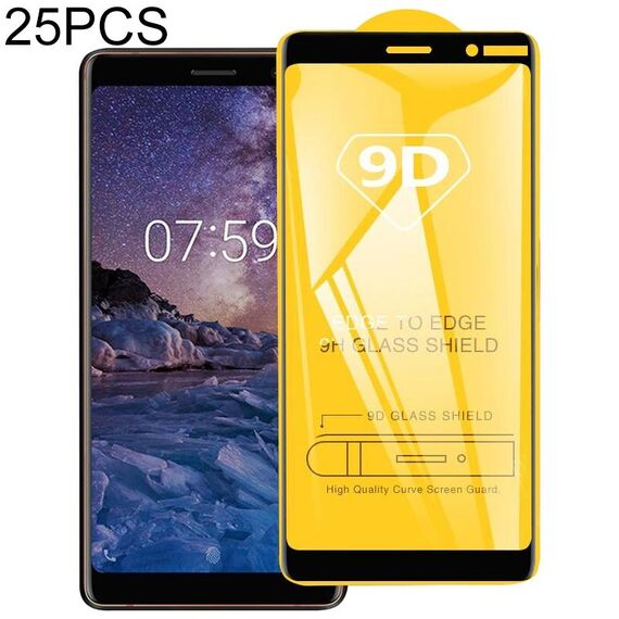 25 PCS 9D Full Glue Pellicola in vetro temperato a schermo intero per Nokia 6.1