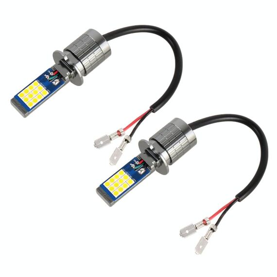 H3 2 PCS DC12-24V / 10.5W Fendinebbia per auto con 24 LED SMD-3030 e corrente costante, confezione in scatola (luce dorata)