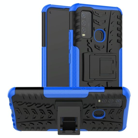 Per vivo Y50 Custodia protettiva antiurto in TPU + PC con struttura per pneumatici con supporto (blu)