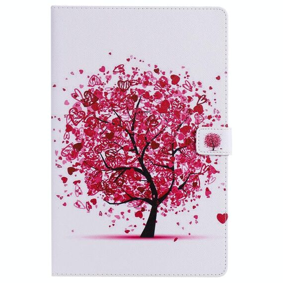 Per Lenovo Tab M10 Plus TB-X606F Custodia in pelle a vibrazione orizzontale con motivo dipinto con supporto e slot per schede e portafoglio e funzione di sospensione / sveglia (albero colorato)