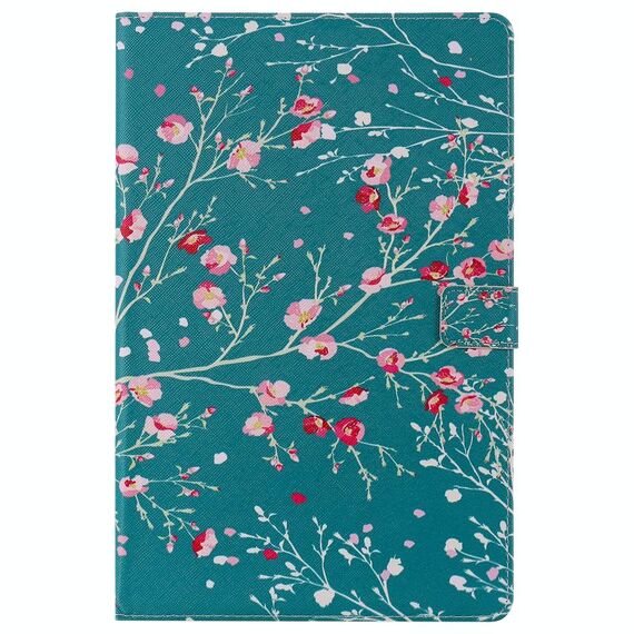 Per Lenovo Tab M10 Plus TB-X606F Custodia in pelle a vibrazione orizzontale con motivo dipinto con supporto e slot per schede e portafoglio e funzione di sospensione / sveglia (albicocca)